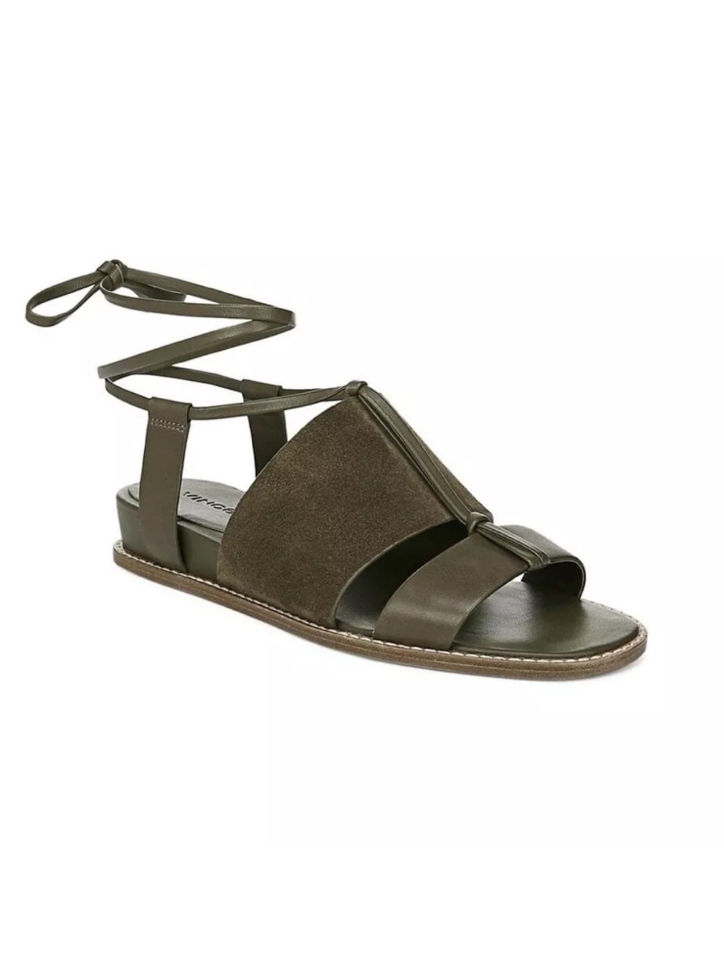 Vince Green Leather Forster Sandal Oakmoss Size 9